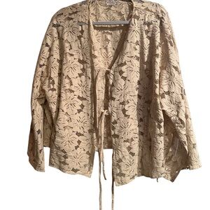 Free People Cream Lace Top